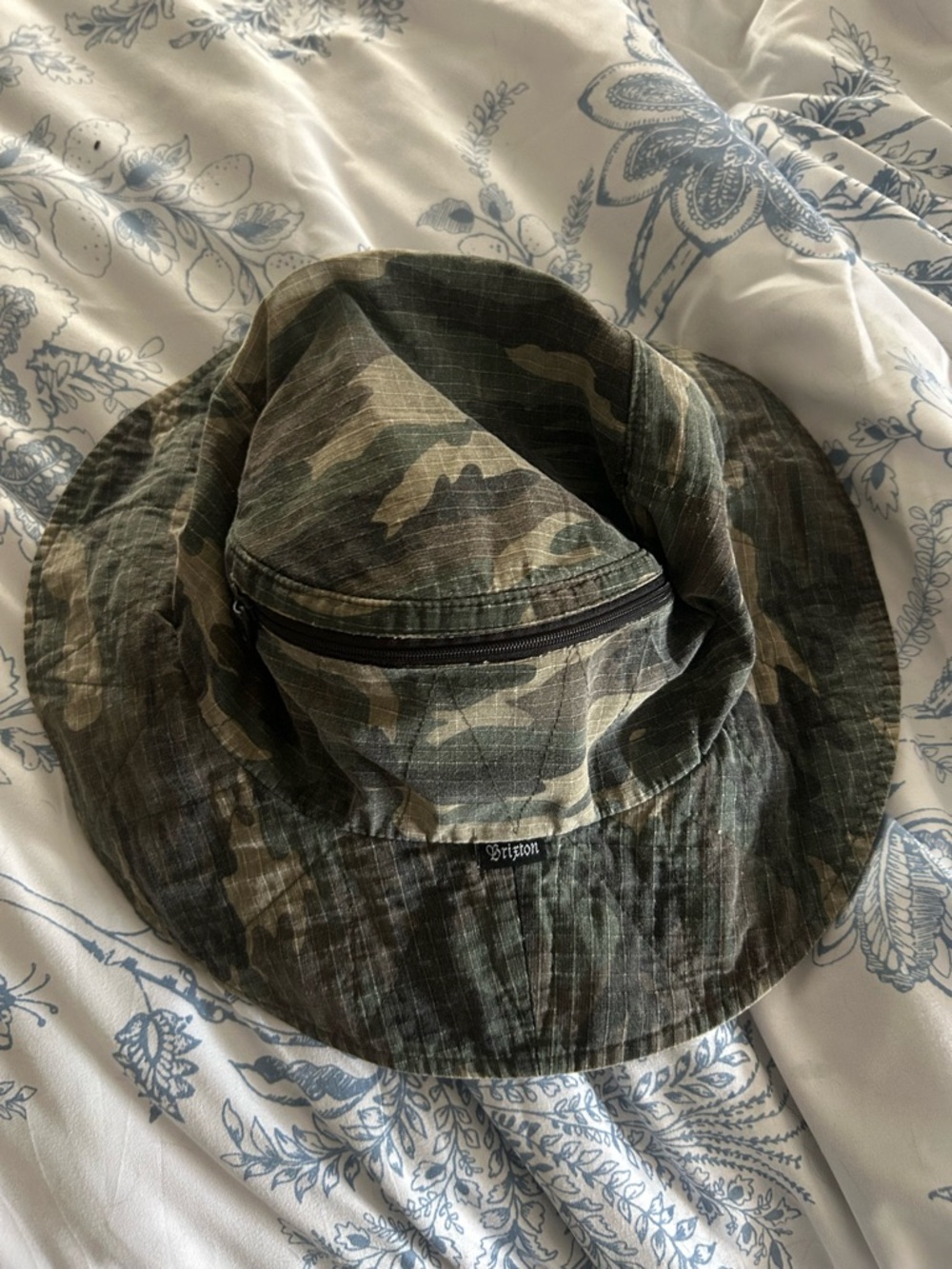 Brixton Olive Green Camouflage Bucket Hat - 7 1/2 Large